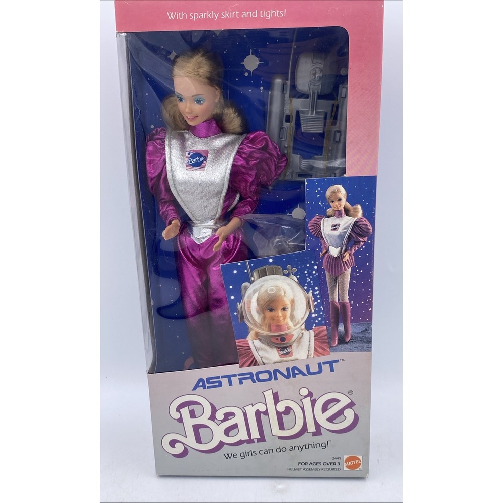 VTG 1985 ASTRONAUT BARBIE DOLL MATTEL NIB Excellent Display Box HTF 2449